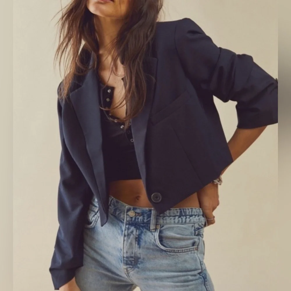 FREE PEOPLE We The Free Block Party Blazer in Black